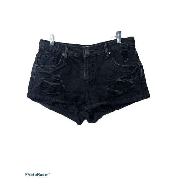 Cotton On Pants - COTTON On 91 Mid Saturday Denim Shorts Distressed Size 8 EUC Black G